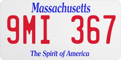 MA license plate 9MI367