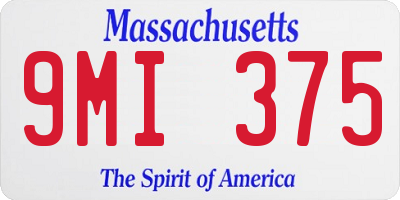 MA license plate 9MI375