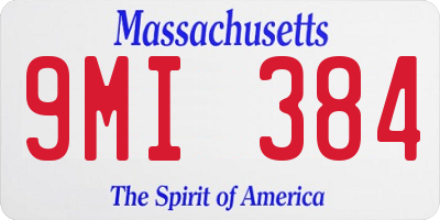 MA license plate 9MI384