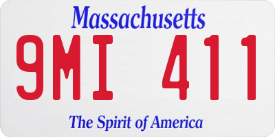 MA license plate 9MI411