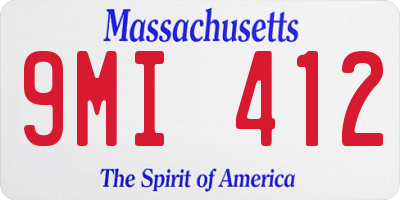 MA license plate 9MI412