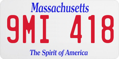 MA license plate 9MI418