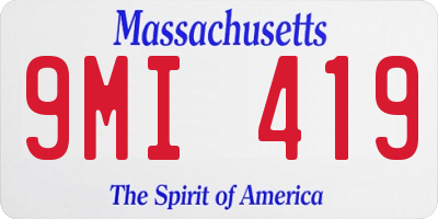 MA license plate 9MI419
