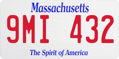MA license plate 9MI432