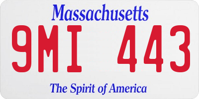 MA license plate 9MI443