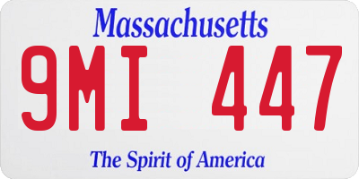 MA license plate 9MI447