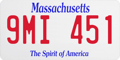 MA license plate 9MI451