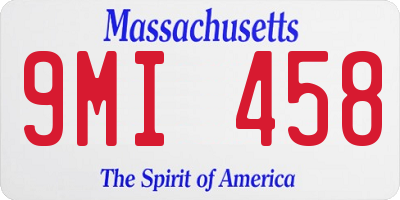 MA license plate 9MI458