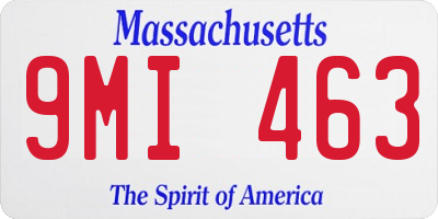 MA license plate 9MI463