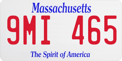 MA license plate 9MI465