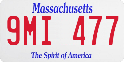 MA license plate 9MI477