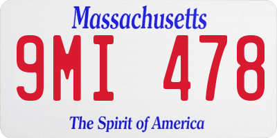 MA license plate 9MI478