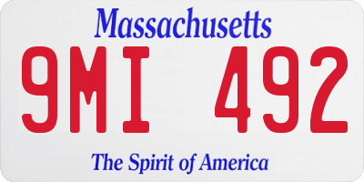 MA license plate 9MI492