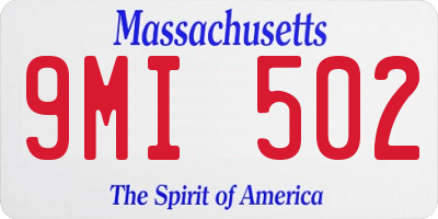 MA license plate 9MI502