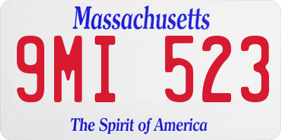 MA license plate 9MI523