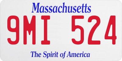 MA license plate 9MI524