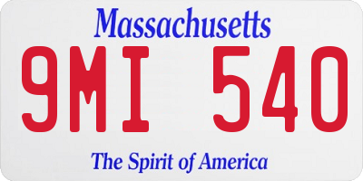 MA license plate 9MI540