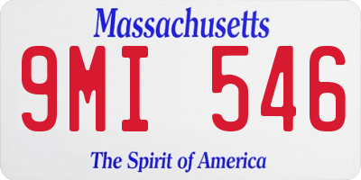 MA license plate 9MI546