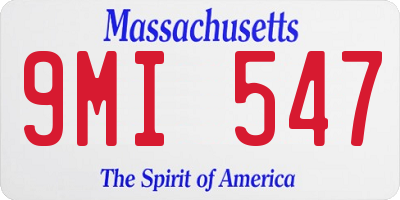MA license plate 9MI547