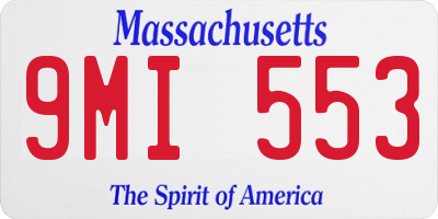 MA license plate 9MI553
