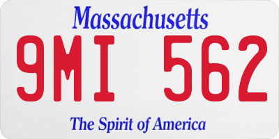 MA license plate 9MI562