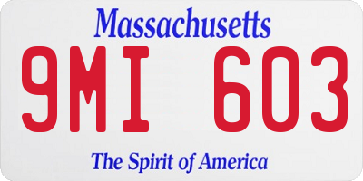 MA license plate 9MI603