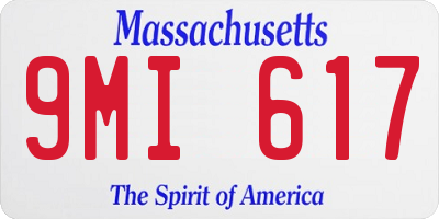 MA license plate 9MI617