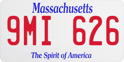 MA license plate 9MI626