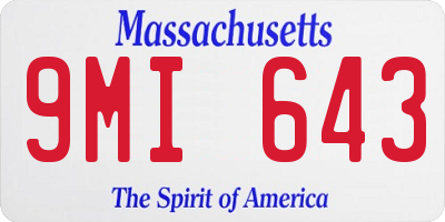 MA license plate 9MI643