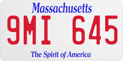 MA license plate 9MI645