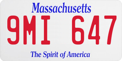 MA license plate 9MI647