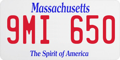 MA license plate 9MI650