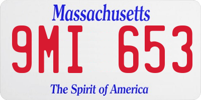 MA license plate 9MI653