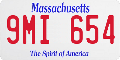 MA license plate 9MI654