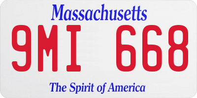 MA license plate 9MI668