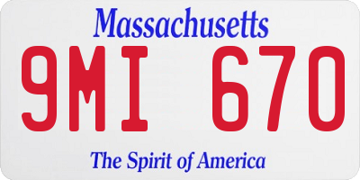 MA license plate 9MI670
