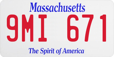 MA license plate 9MI671