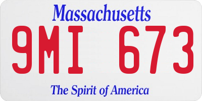 MA license plate 9MI673