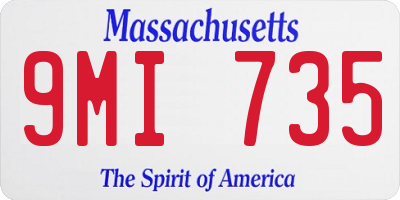 MA license plate 9MI735
