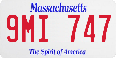 MA license plate 9MI747