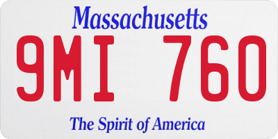 MA license plate 9MI760