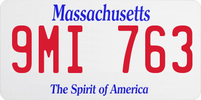 MA license plate 9MI763