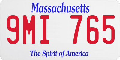 MA license plate 9MI765