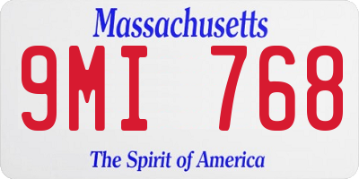MA license plate 9MI768