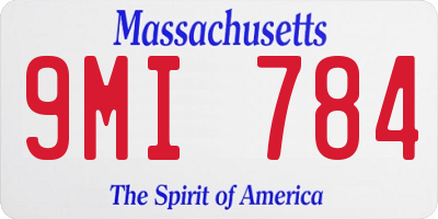 MA license plate 9MI784