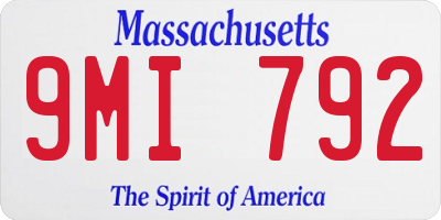 MA license plate 9MI792
