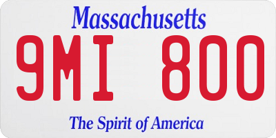 MA license plate 9MI800