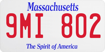 MA license plate 9MI802