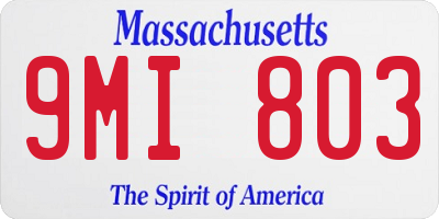 MA license plate 9MI803