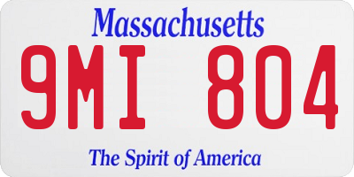 MA license plate 9MI804